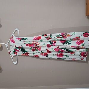 Express Halter Asymmetrical Sleeveless Floral Dress